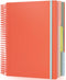 EUSOAR 3 Subject Spiral Notebook, Large A4 9.25" x 11.7" Lined College Ruled Notebook with Pockets, Cute Journal (240