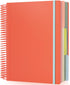 EUSOAR 3 Subject Spiral Notebook, Large A4 9.25" x 11.7" Lined College Ruled Notebook with Pockets, Cute Journal (240