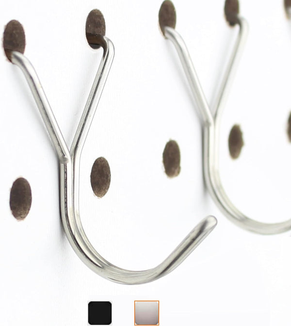 Stainless Steel Pegboard Hooks 50-Pack, 1in J-Hook, Multipurpose for Organizing Necklaces, Jewelry, Craft Supplies