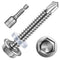 150pcs #12×1-1/2" Self Tapping Screws, 410 Stainless Steel, Hex Washer Head Self Drilling Screws, Corrosion Resistant
