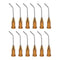 12pcs Blunt Tip Dispensing Needles - 17 Gauge 45 Degrees Bent Tips for Oil or Glue Applicator, Brown