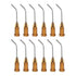 12pcs Blunt Tip Dispensing Needles - 17 Gauge 45 Degrees Bent Tips for Oil or Glue Applicator, Brown