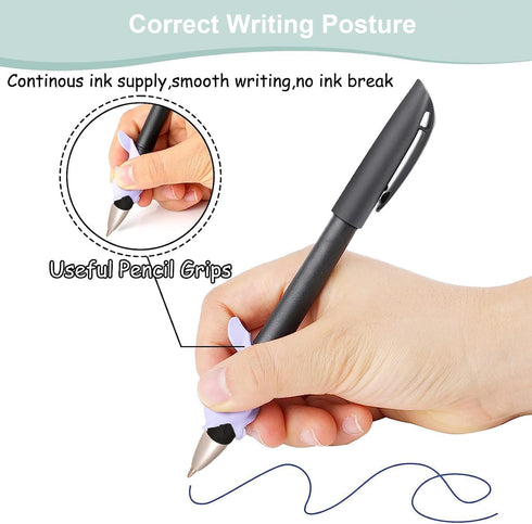 Generic 24Pcs 20 2 2 Magic Pens & Refills for Magic Grooved Writing Practice, Disappearing Ink Pen Kit with Ink