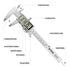 Digital Caliper, Vernier Calipers Measuring Tool, Stainless Steel Electronic Digital Calipers with Large LCD Screen, 6 inch/ 150mm, Auto - Off, Inch/mm Conversion