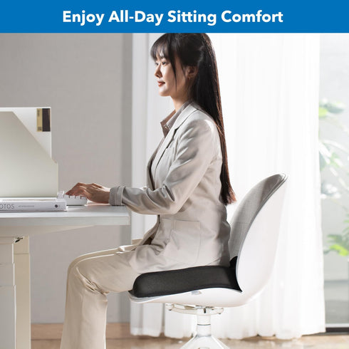 Tailbone Mount-It! Office Seat Cushion, Premium Comfort Chair Lumbar Support, Memory Foam, Gel Filling, Ergonomic