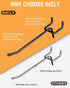 INCLY 120 Pack Black Pegboard Hooks, 4/6/8 Inch Accessories for 1/8“ and 1/4" Pegboard Hanging Tools