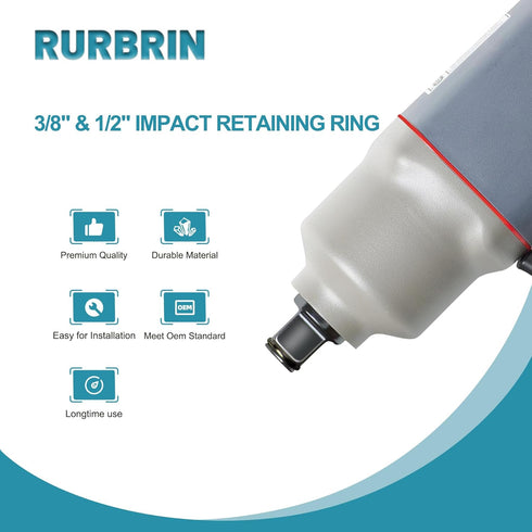 10 Sets of 1/2 inch & 3/8 inch Impact Wrench Retainer Rings with O-ring