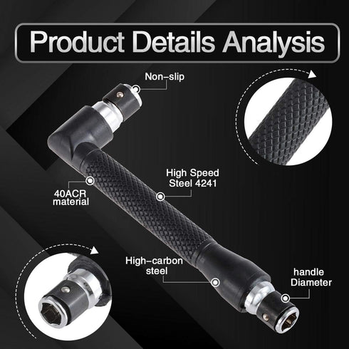 KATUR L-Shape Socket Wrench Set, 1/4-Inch Drive, Double Head Hex Utility Tool