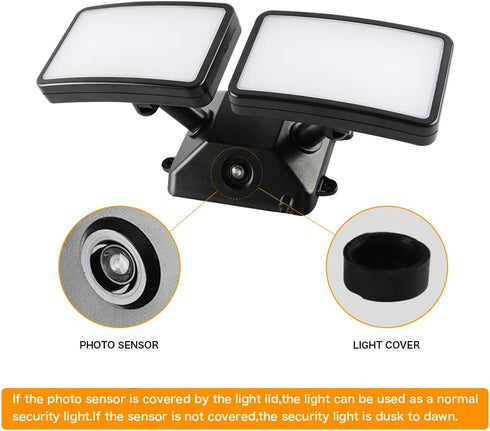 Light,18W Outdoor,5000k Daylight,1600lm, IP55 2 FAGUANGAO Dusk to Dawn LED Security Plug in Flood Light