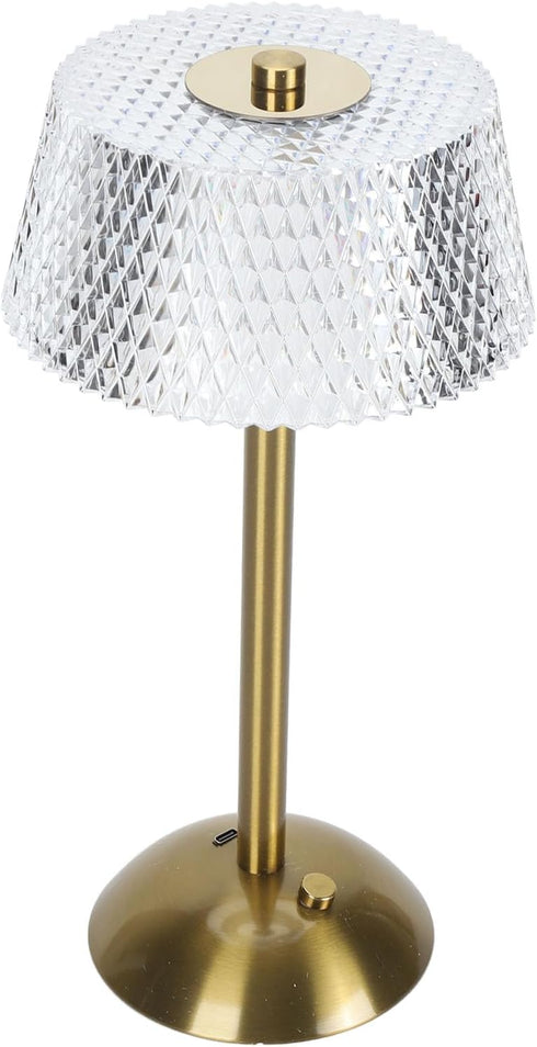 Dimmable 3 Zerodis Crystal Table Lamp Cordless LED Desk Lamp with Touch Control, Color Changing, Rechargeable Battery