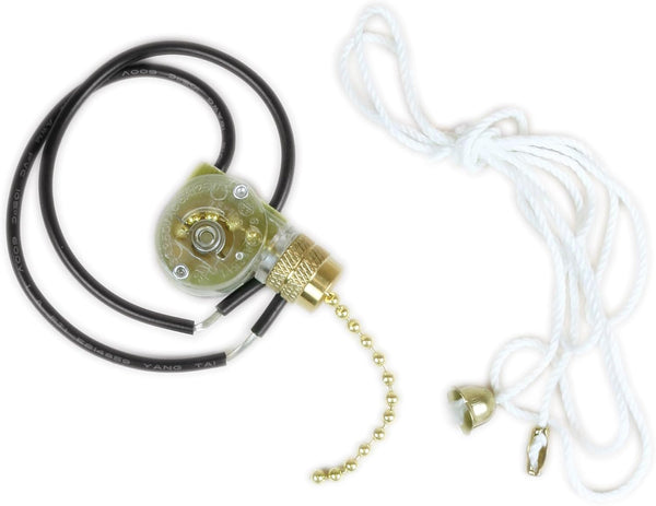 Fan/Light Switch, 2-Wire with Lead: Robust Plastic for Lighting Control
