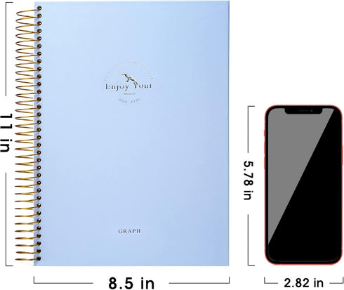 FLYING EAGLE Large Graph Notebook, 8.5 x 11, 210 Pages, Hardcover Engineering Paper, Blue
