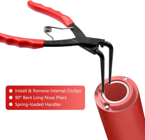 Snap Ring Pliers, 90 Degree Long Nose Heavy Duty Internal Master Cylinder Retaining Ring Pliers for Trucks,