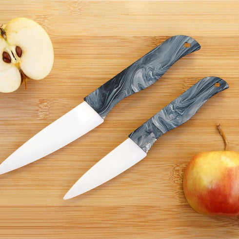 2pcs Black Marble Pattern Acrylic Knife Handle Scales, 6.3 2 0.27inch Knife Grips Sheets for DIY Crafts