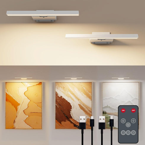 Picture Lights for Wall, Rechargeable 6000mAh Battery Wall Sconce with Remote &