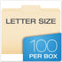 Pendaflex File Folders, Letter Size, Manila, 1/3 Cut, 100/BX (752 1/3-2)