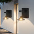 2 Pack Bulb Outdoor Solar Powered Wall Light with Dusk to Dawn Wall Mount Sconce Anti-Rust Waterproof Wall Lantern