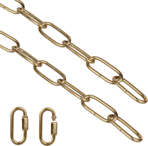 Helunsi Lighting Chain, 6 Feet Imitation Copper Light Fixture Chain, Metal Chandelier Chain