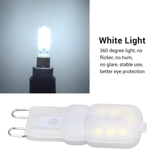 Hyuduo 6Pcs G9 Dimmable LED Light Bulbs, 3W Energy Saving Bi Pin Base for Chandelier and Pendant Lamps