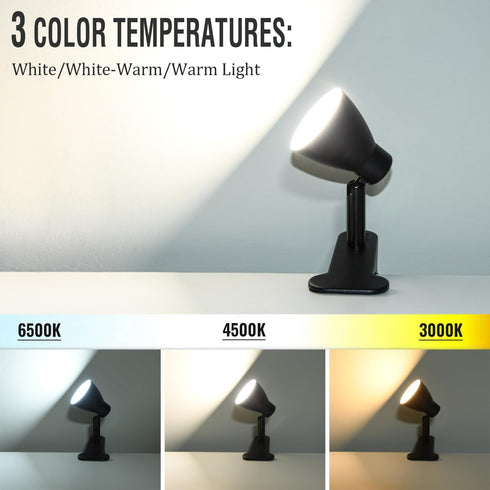CeSunlight 90+ 3 10 Dimmable (6W/2Packs) CRI Clip on Reading Lamp, Clip on Light for Bed