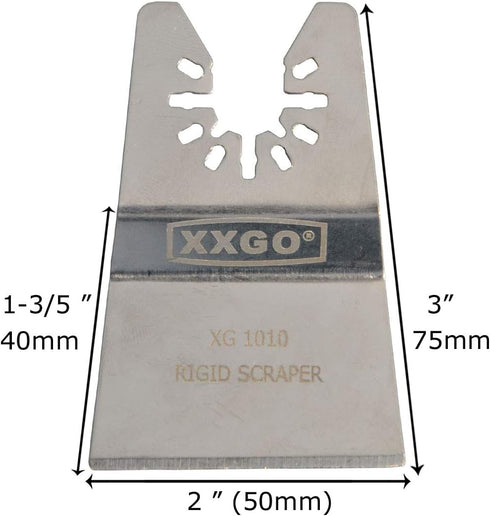 2 Pcs Universal 2 Rigid Oscillating Tool Scraper Blades Compatible with Bosch Chicago Craftsman Dewalt Dremel Fein Harbor Freight Makita Milwaukee Porter Cable Ridgid Ryobi Rockwell XG1002 by XXGO