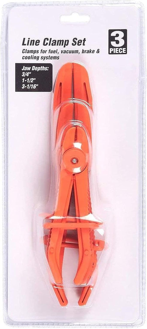 Juvale 3-Pack Hose Pinch Off Pliers - Fuel Line Clamp Tool for Automotive Brake and Radiator (Red, 3 Sizes)