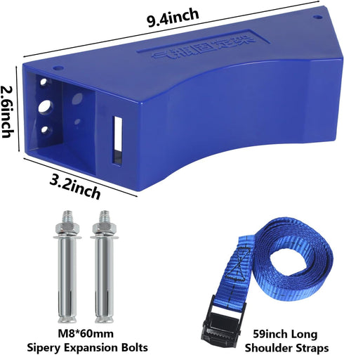 2PCS Propane Tank Holder Propane Tank Mount Gas Cylinder Holder high Quality ABS Gas Cylinder with Screws and Safety Chain Supported 4"-12",Supported 59inch ,for Cylinder Pack of 2(Blue)