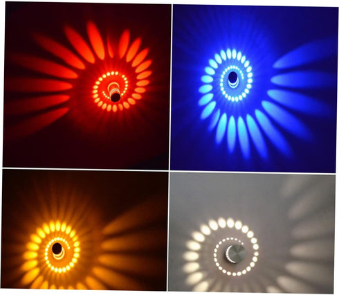 3W Spiral LED Wall Sconce Light Fixture Blue Light Modern Design for Bedroom KTV Bar Decor Energy Efficient LED