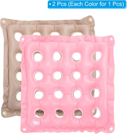PATIKIL Inflatable Seat Cushion, 2 Pack Portable Air Chair Cushions for Home Wheelchairs Office Chairs, Breathable Pink