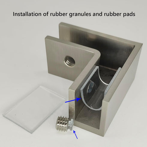 90 Degree Sleeve Over Shower Glass Clamp, Right Angle Connector for Bathroom or Showroom Glass Shower Door