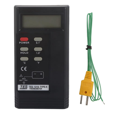EVTSCAN -200C to 1370C Industrial K Type Thermometer, with Thermocouple Probe, LCD