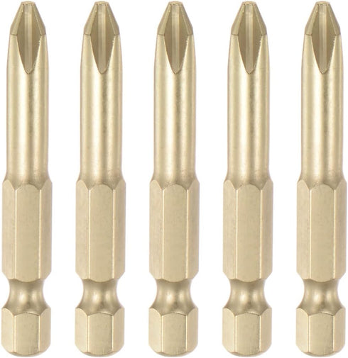 5pcs PH2 Phillips Head Screwdriver Drill Bit, 2" Length, 0.24" Dia, 1/4 Inch Hex Shank for Power Tool