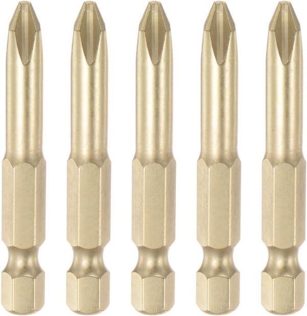 5pcs PH2 Phillips Head Screwdriver Drill Bit, 2" Length, 0.24" Dia, 1/4 Inch Hex Shank for Power Tool
