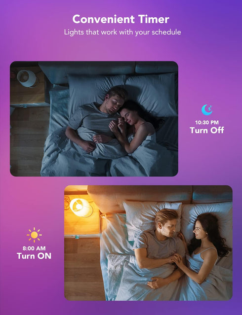 Govee Smart Light Bulbs, WiFi & Bluetooth Color Changing, Music Sync, 800 Lumen, 2 Pack, Works with Alexa