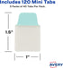Avery Ultra Tabs: Mini Tabs, 1" x 1.5", 2-Side Writable, Assorted Pastel Colors, 40 Tabs Per Pack, 3-Pack Total