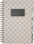 Fringe Studio Large Tab Notebook, Neutral Checks, Flexible Paperback Cover, 5 Subject, 180 Lined Pages, 7.25" x 10"
