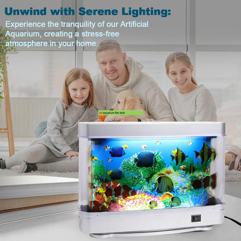 PTAHON Artificial Tropical Fish Decorative Moving Aquarium Lamp - Virtual Ocean Motion. Kids Fake Fish Tank, Baby