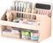 Marte Vanci Desk Organizer with Drawer, Cute Desktop Stationery Caddy, Plastic Makeup Storage Box for Home Office Crafts