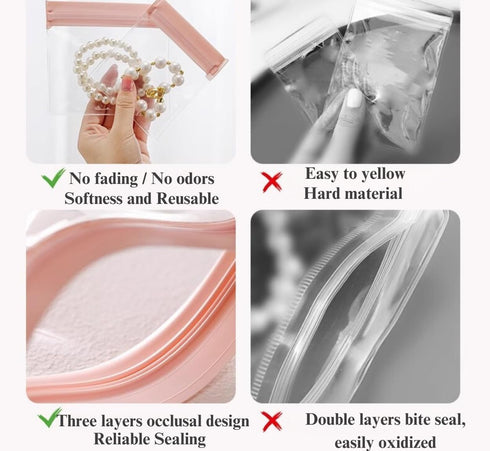 25 PCS Anti Tarnish Jewelry Bags, Transparent Sealable Ziplock Storage Pouches for Jewelry, 2.7"x3.9"