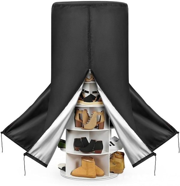 Floweringbeter Rotating shoe rack cover made of sturdy oxford fabric and PU coating,