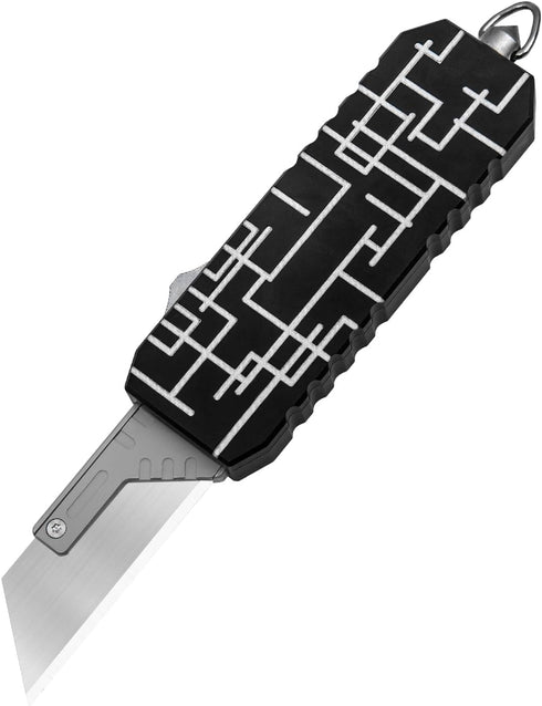 Aluminum Alloy Utility Knife, Pocket Knife with Clip, Retractable Box Cutter EDC
