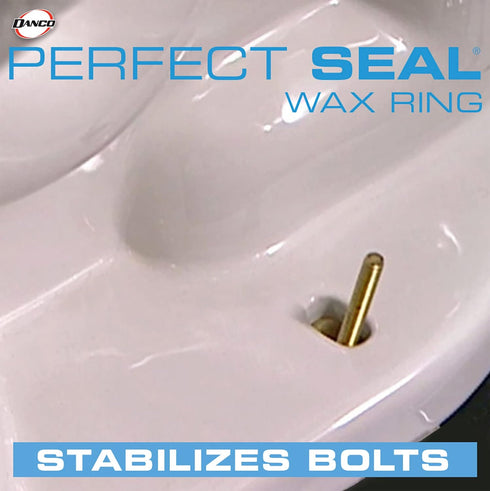 Danco 10879 All-in-One Toilet Installation Kit with Perfect Seal Wax Ring & Zero Cut Bolts, 1-Pack, Blue and Gray