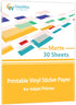 Gwybkq Premium Printable Vinyl Sticker Papers for Inkjet Printer-30 Matte Waterproof 8.5x11