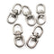 304 Stainless Steel Eye to Eye Swivel Ring, M6 1/4" Key Ring Connectors for Anchor Chain (5PCS)