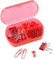 eBuyGB 3-in-1 Mini Stationary Box, Transparent Red
