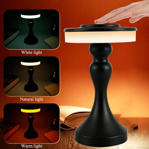 3-Levels Cordless Touch Table Lamps, Portable LED Desk lamp Battery Operated Nightstand Lamp with Brightness