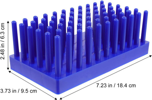 iplusmile Test Tube Drying Rack, 66 Place Pillar Stand for Drying Test Tubes, Random Color