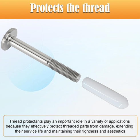 shiguan 1/4" White150 Screw Thread Protectors for Storm Hurricane Shutters Bolts, Hurrican Window Shutter Bolt End Cap
