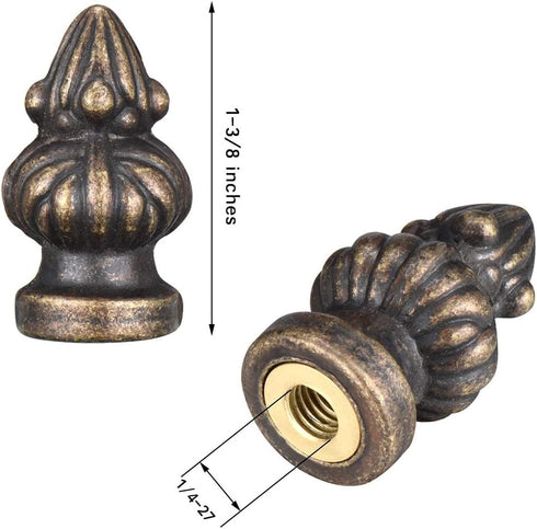 WOEIFGV Bronze Metal Lamp Finial Knob Lamp Decoration for Lamp Shade Standard Lamp Harps Desk Lamps Floor Lamps