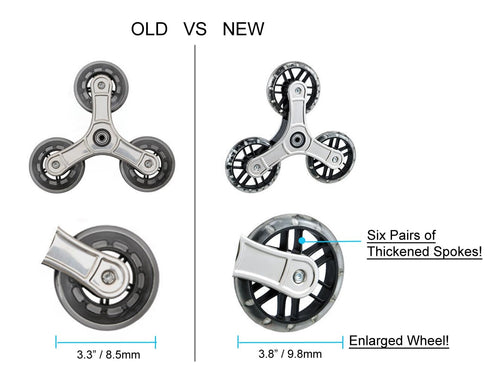 Replacement Stair Climbing Wheels for Shopping Laundry Cart, Trolley Triangle Wheels, Sold as a Pair